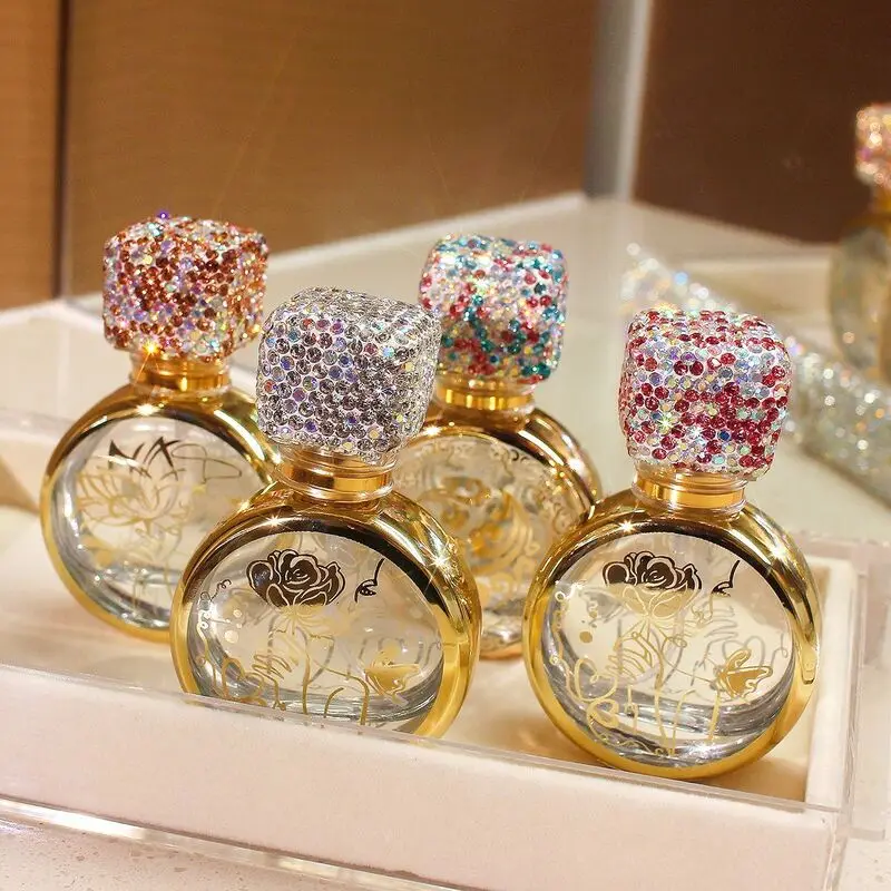 New Model Of Diamond-Embellished High-End Perfume Refill Bottle, Portable Travel Large-Capacity Glass Replacement Spray Bottle