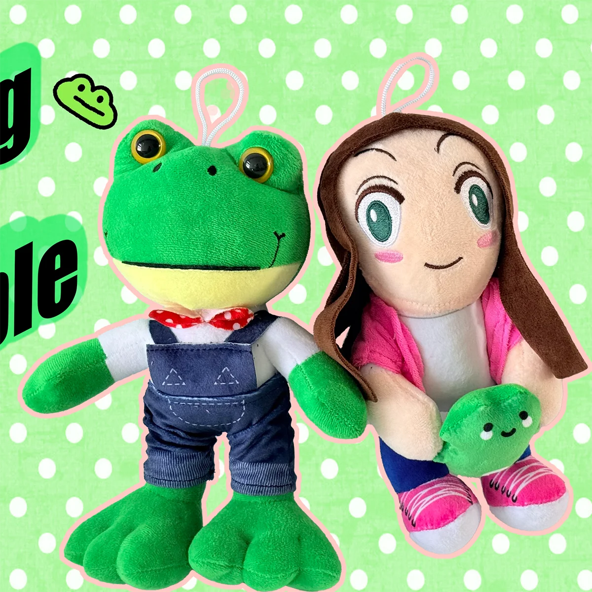 

TreasuringU New Cute Magic Expression Plush Dolls Cartoon Girl Frog Couple Plush Toy Soft Long Leg Frog Christmas Gifts