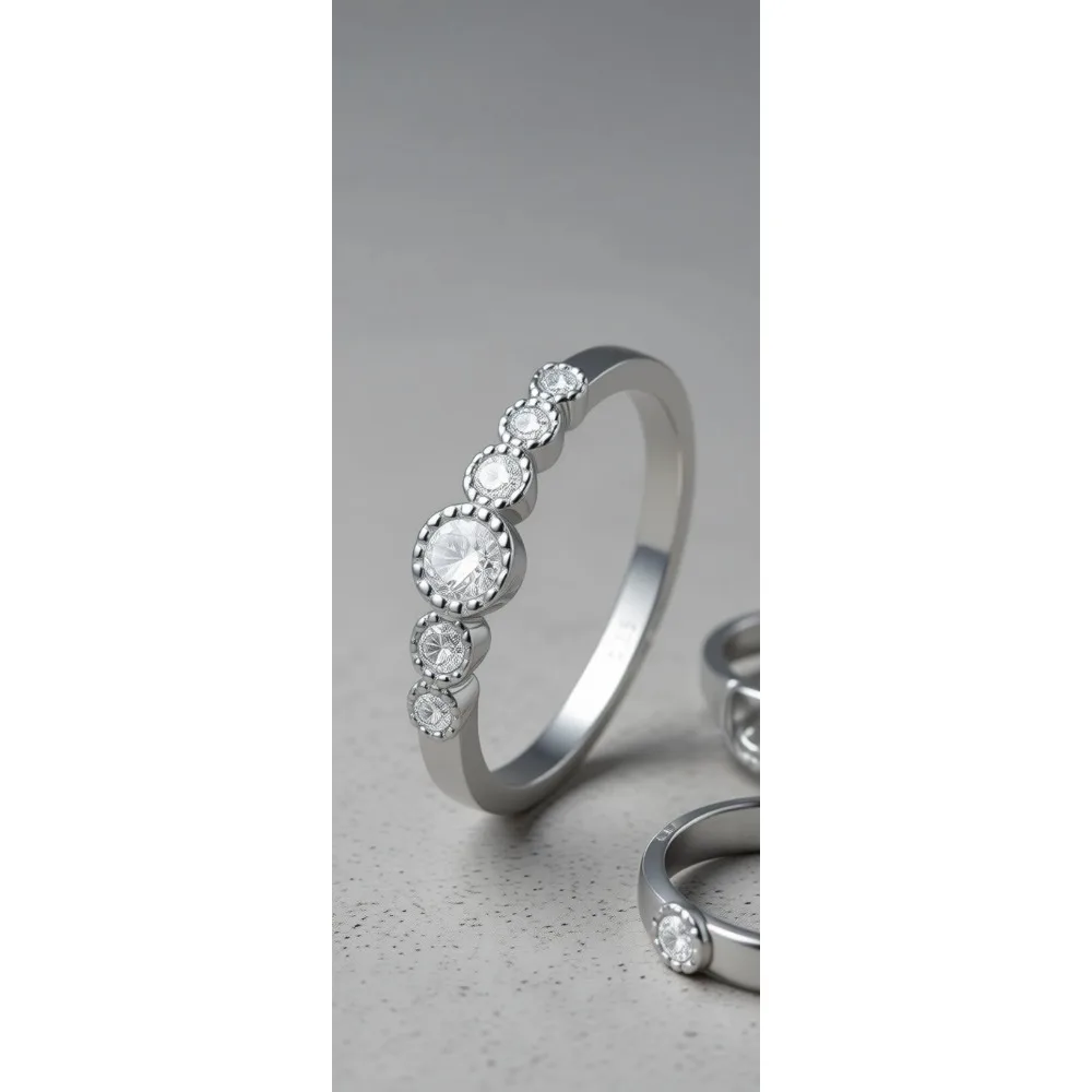 

Кольцо из стерлингового серебра с сияющими фианитами для помолвки и свадьбы