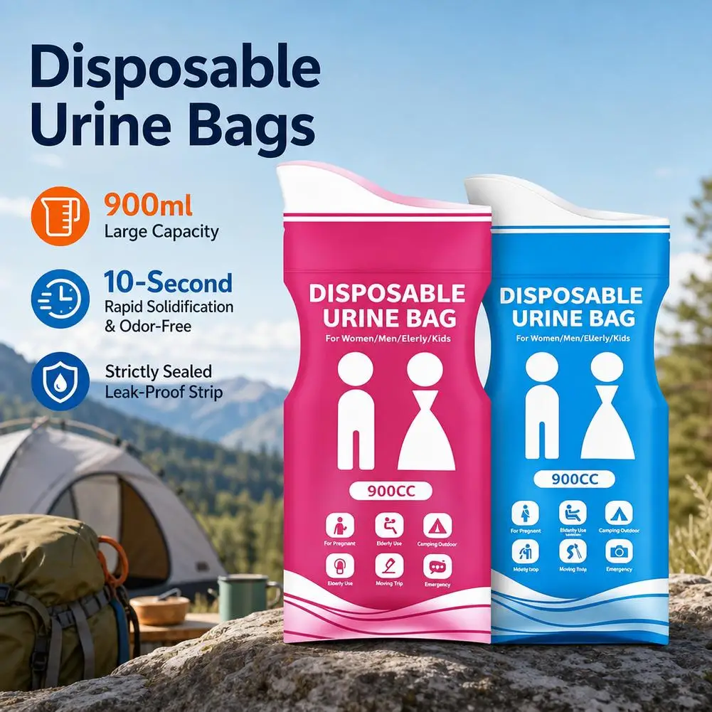 10Pcs 900cc Outdoor Emergency Disposable Urine Bag Travel Mini Mobile Toilet Vomit Bag Portable Bag Unisex