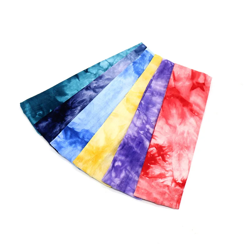 Brand Women\'s Tie Dye Headband Casual Cotton Flat Stretchy Hair Bands Headwrap for Girls Fashion Ladies Makeup Hair Accessories