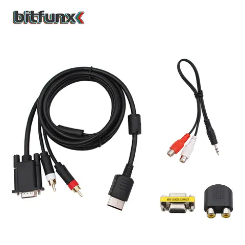 BitFunx-convertidor VGA para consola DreamCast, adaptador VGA para Monitor SEGA DC a VGA y Audio RCA + adaptador RCA de 3,5mm a 2 macho