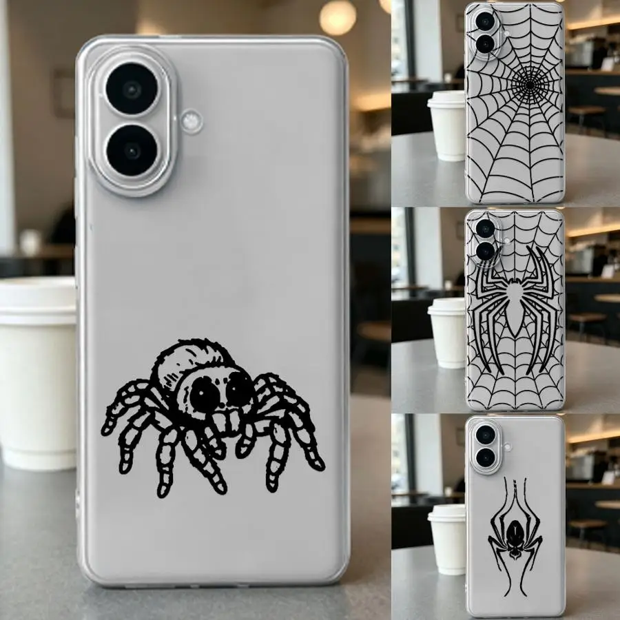 Slim Waist Spider Outline Phone Cover Phone Case for Samsung Galaxy A25 A52 A73 A07 A54 A50 A12 A35 A15 A51 A35 A72 A22 A06 A16