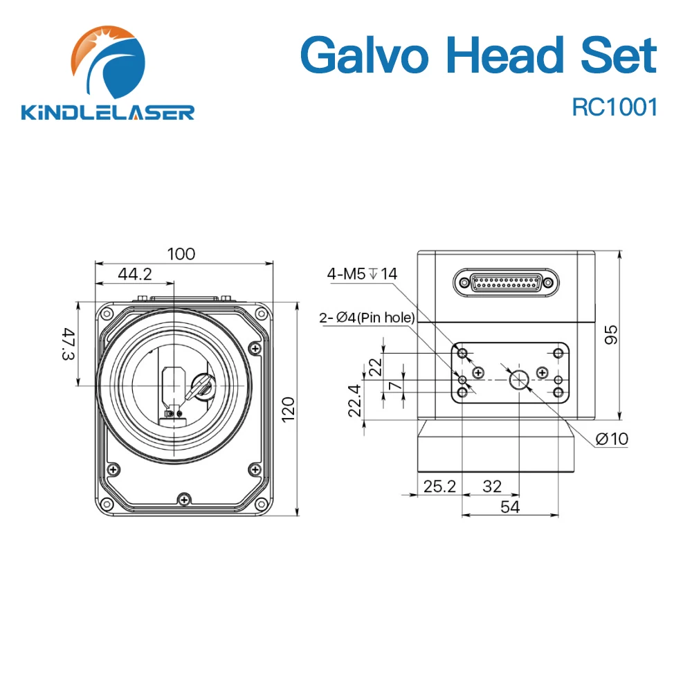 KINDLELASER RC1001 Fiber Laser Scanning Galvo Head Set 10.6um &1064nm & 355nm 10mm Galvanometer Scanner with Power Supply