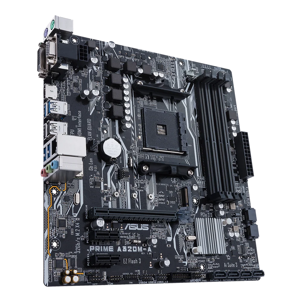 اللوحة الأم ASUS PRIME A320M-A AMD A320 AM4 تدعم Ryzen 5 5600 3500X 7 5700X 1800X 3 3200G 9 5950X CPU DDR4128GB HDMI DVI mATX