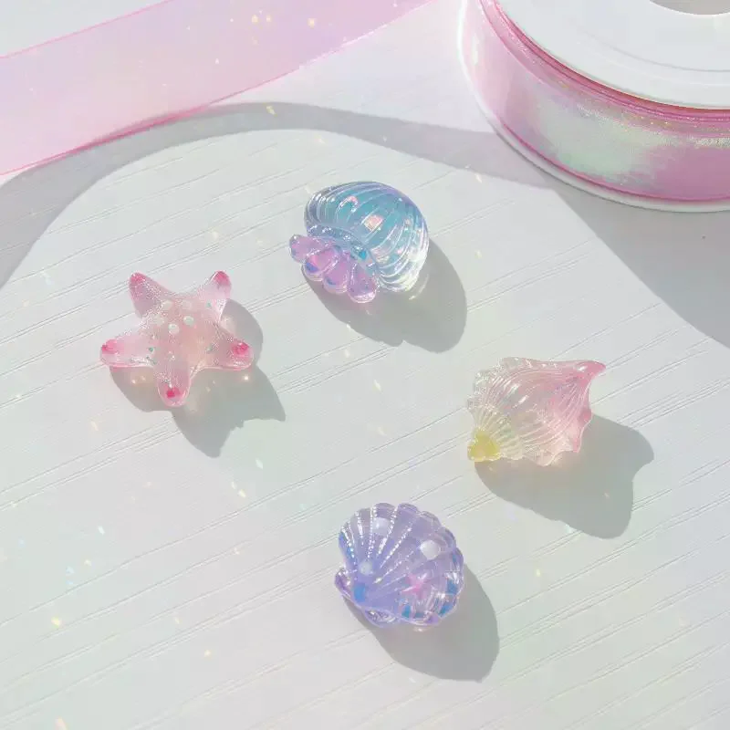 10pcs Mini Kawaii Cute Star Shell Flat Back DIY Scrapbook Party Hairpin Accessories Home Decoration Craft