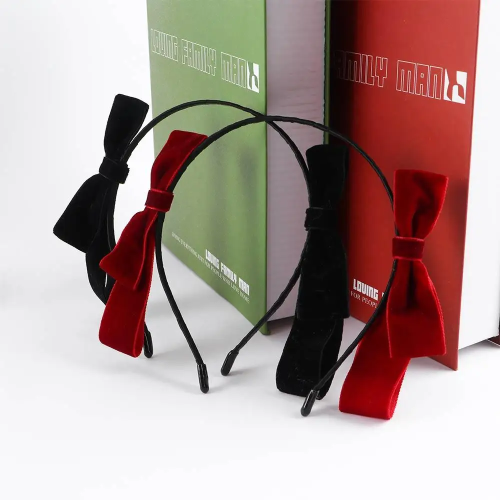 Party Cute Make Up Wash Face Headwear Headdress Hair Accessories Velvet Bow Headband Hair Hoop Hair Bands