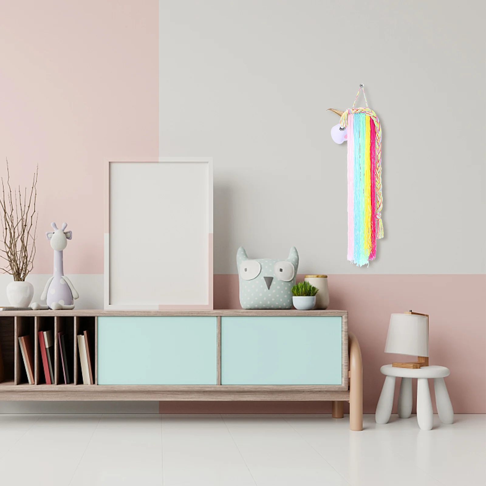 

Cute Unicorn Pattern Hair Clips Holder Safe Long Time Use Wall Decorations Barrette Organizer for