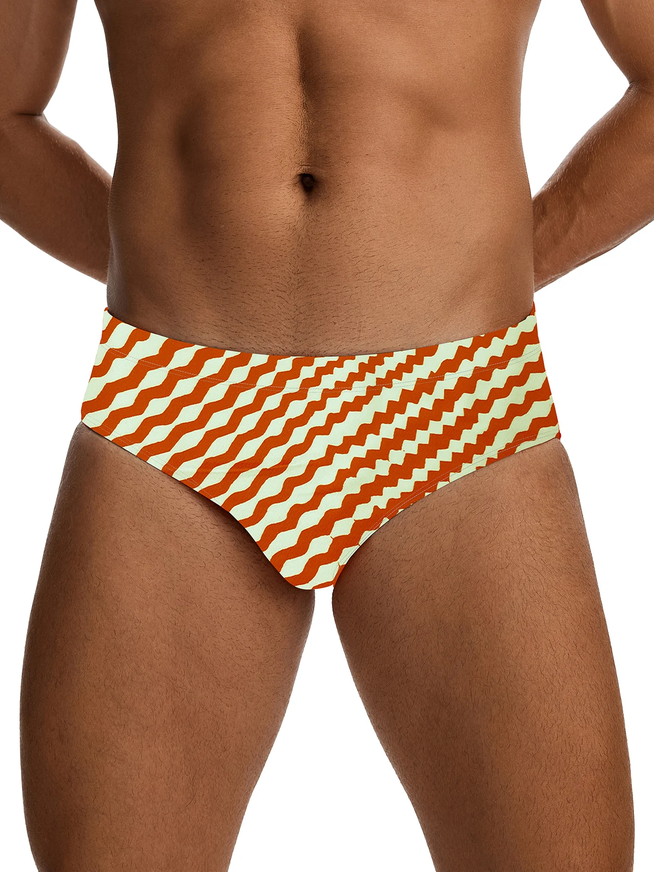 Men's Pattern Quick-Drying Sports Triangle Drawstring Swimming Trunks, Men's Swimwear, Summer Beach Swimming Surfing Shorts