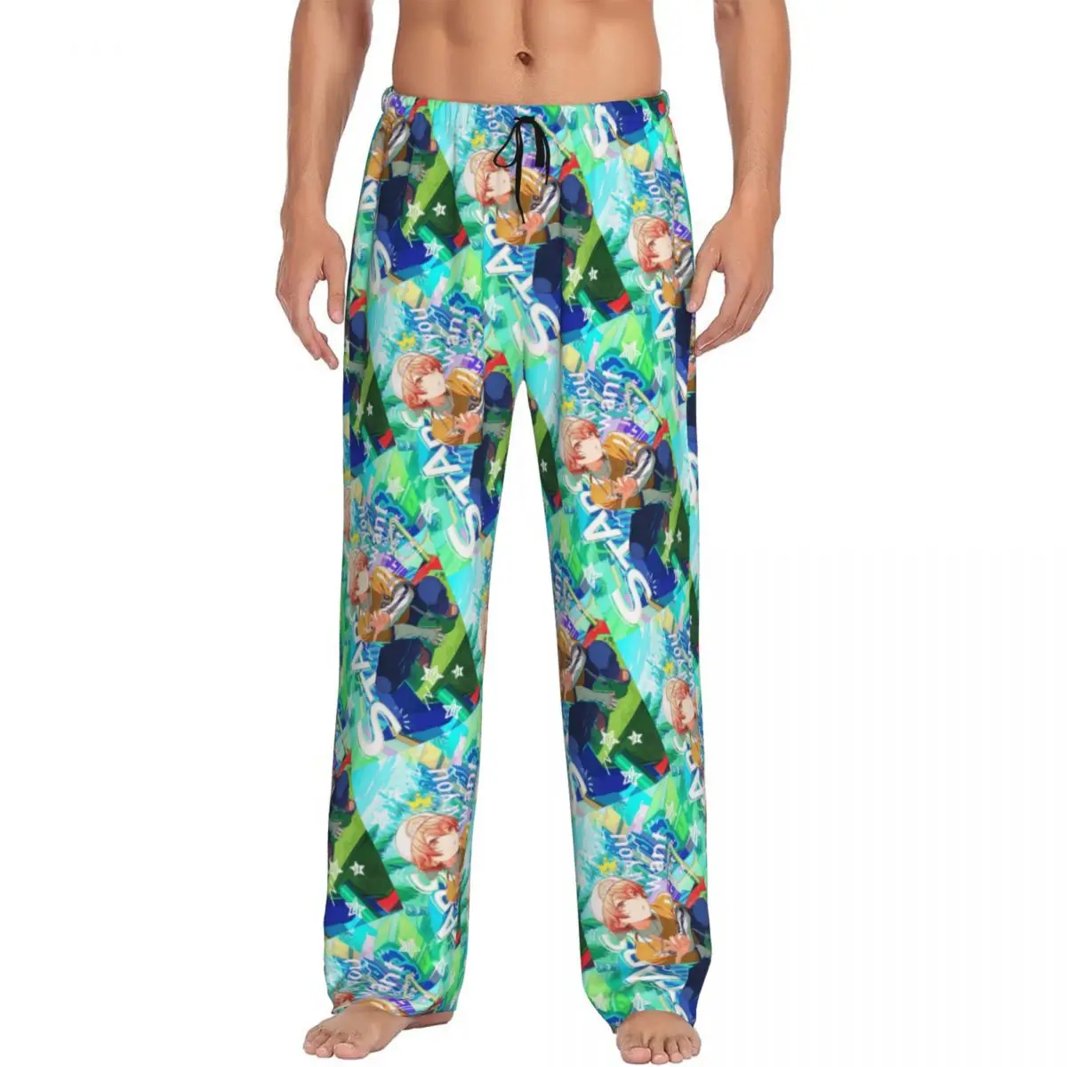 مخصص طباعة الرجال Tsukasa أنيمي Tenma بيجامة السراويل ملابس خاصة صالة النوم قيعان مع جيوب