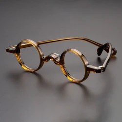 Cubojue Small Round Reading Glasses Male Women 35mm Circle Eyeglasses Frames Men Acetate Black Tortoise Spectacles Prescription
