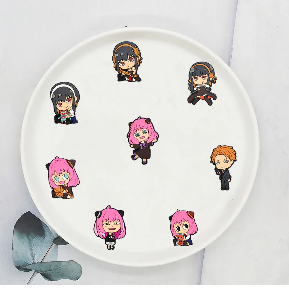 Neue 24-teilige Cartoon Anime Spy Family Serie PVC Schuh-Accessoires DIY Loch-Armbänder Slipper Abnehmbare Modische Dekoration Geschenke – Detail 5