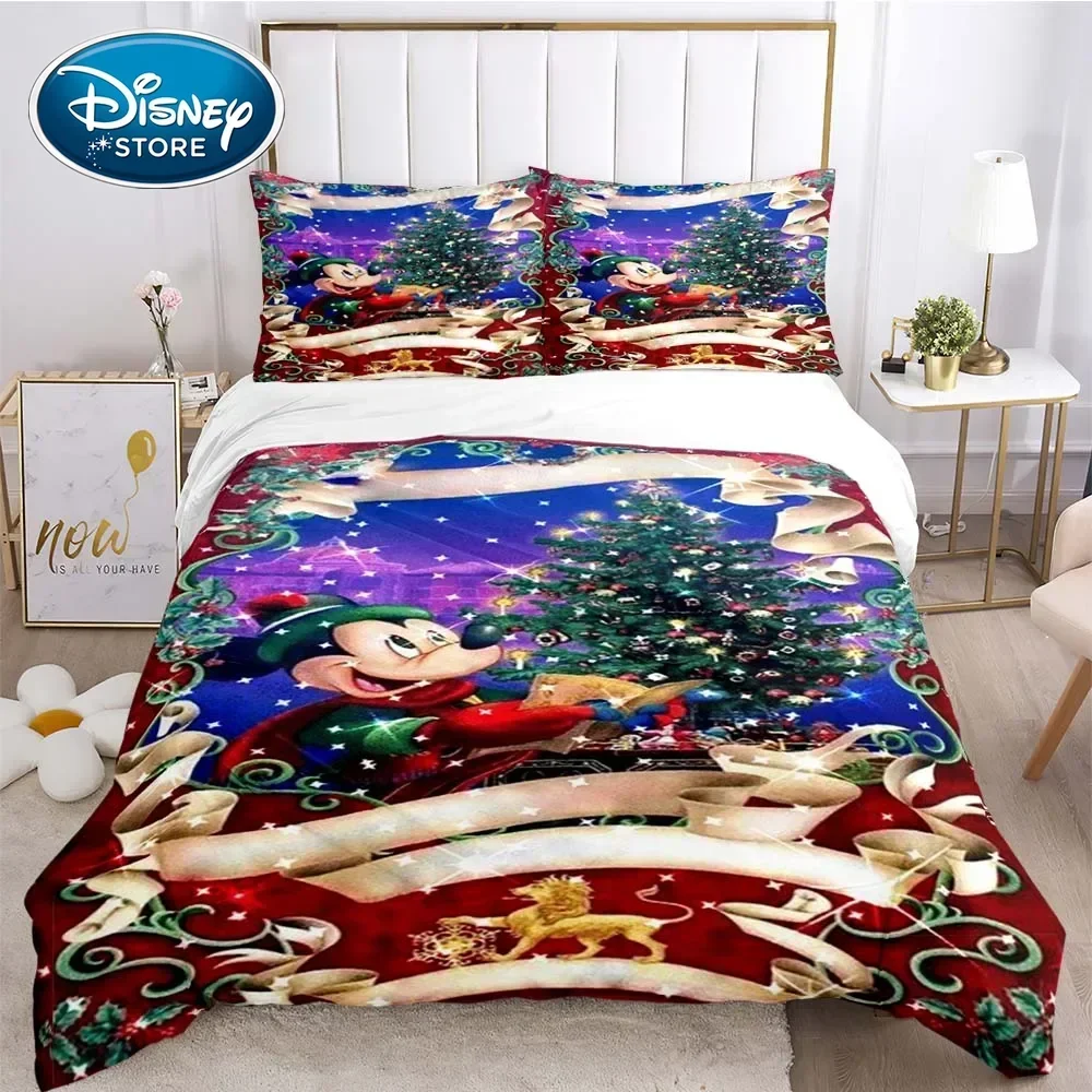 Disney Mickey Minnie Pattern Quilt Cover Pillowcase Two or Three Piece Multi Size Duvet Cover Bedding Sets Christmas Gift