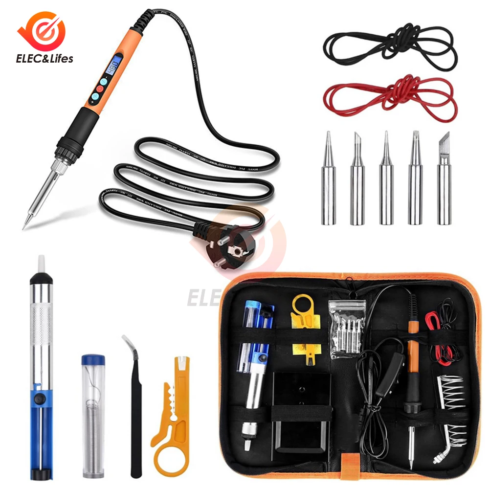 

100W Electric Soldering Iron Digital Temp Adjustment Automatic Sleep Internal Thermal Ceramic Heating Electronic Welding Tools