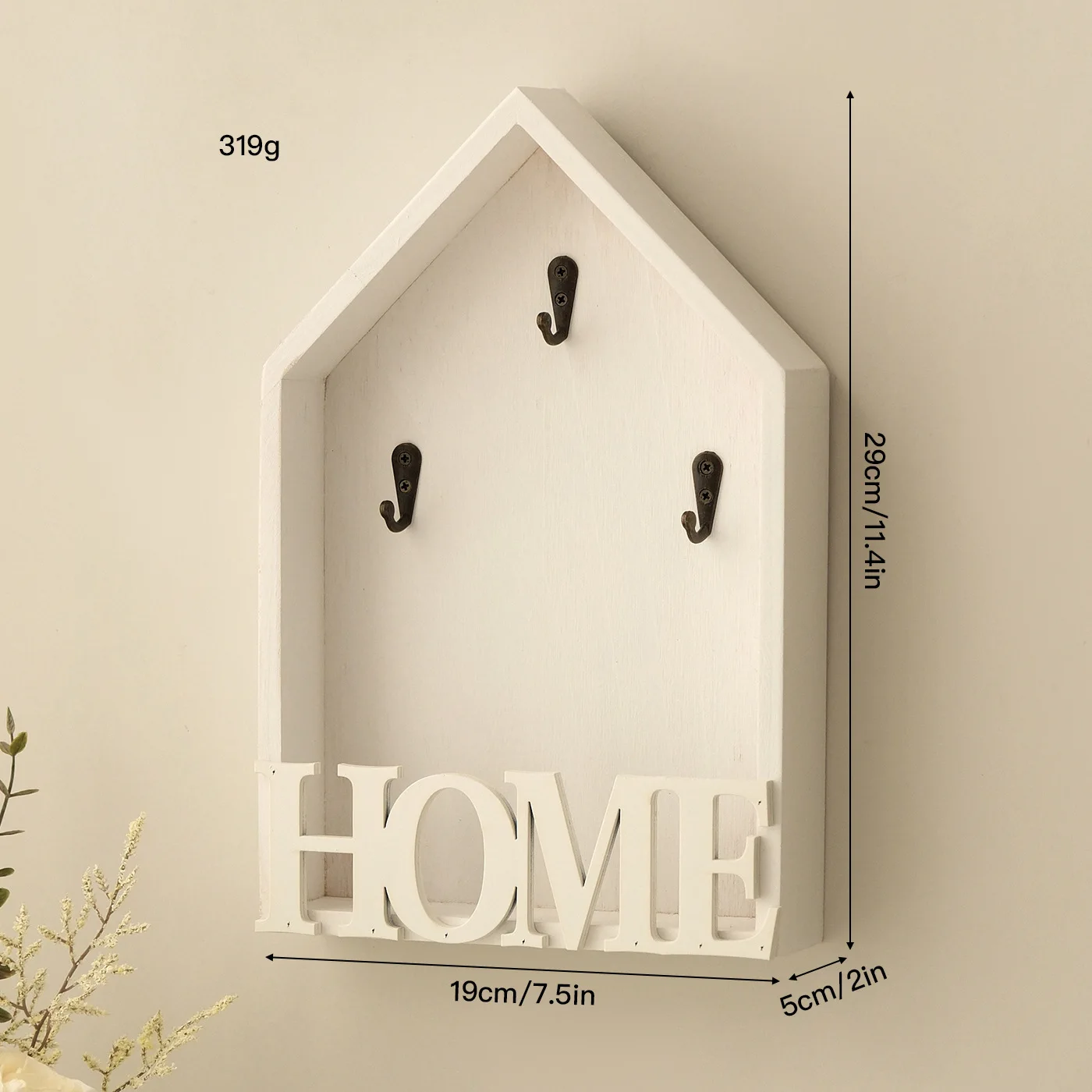 Wooden Creative Personalized Doorway Key Rack Storage Box Wall Hook Entrance Home Decoration Wall Hanging