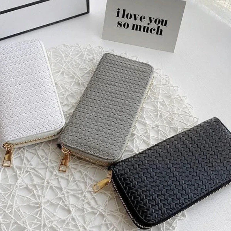 NEW  Long Wallets Women Zipper Purse and Wallet New Fashion PU Leather Ladies Dinner Mobile Phone Bags Card Package Black