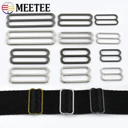 50Pcs 6-50mm Metal Bra Buckles Bikini Underware Tri-Glide Slider Adjust Clasp 8-shaped Bag Strap Ring Hook Leather Accessories