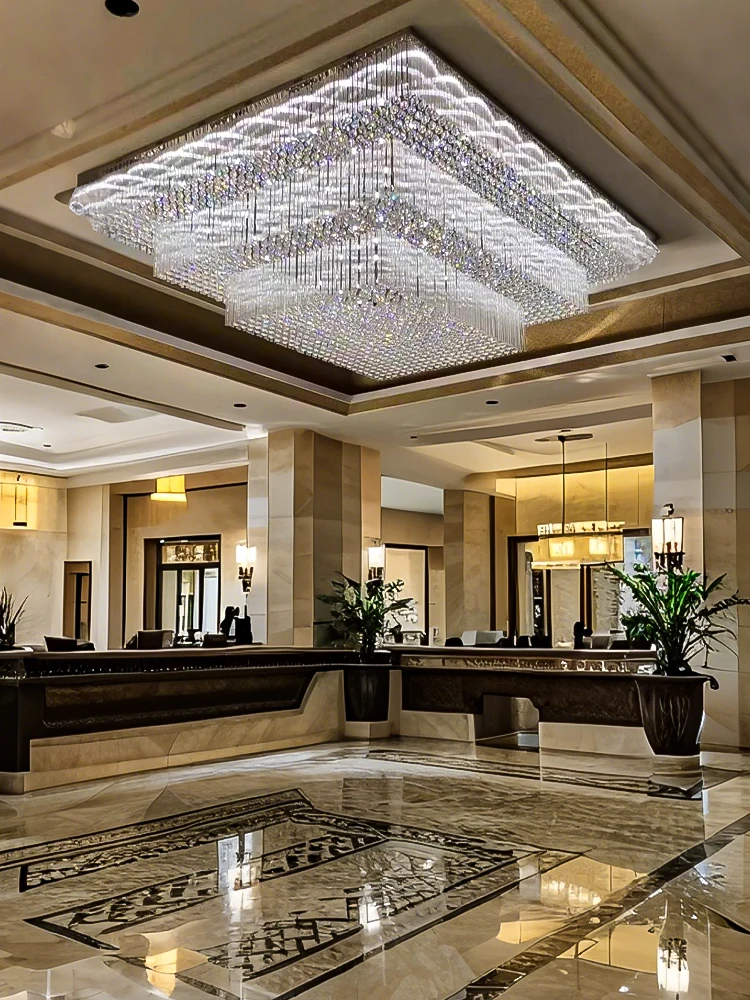 

Luxury LED Crystal Chandelier Lighting Custom LED Light Fixture Villa Mall Hotel Lobby Banquet Hall Wedding Ceiling Lamp