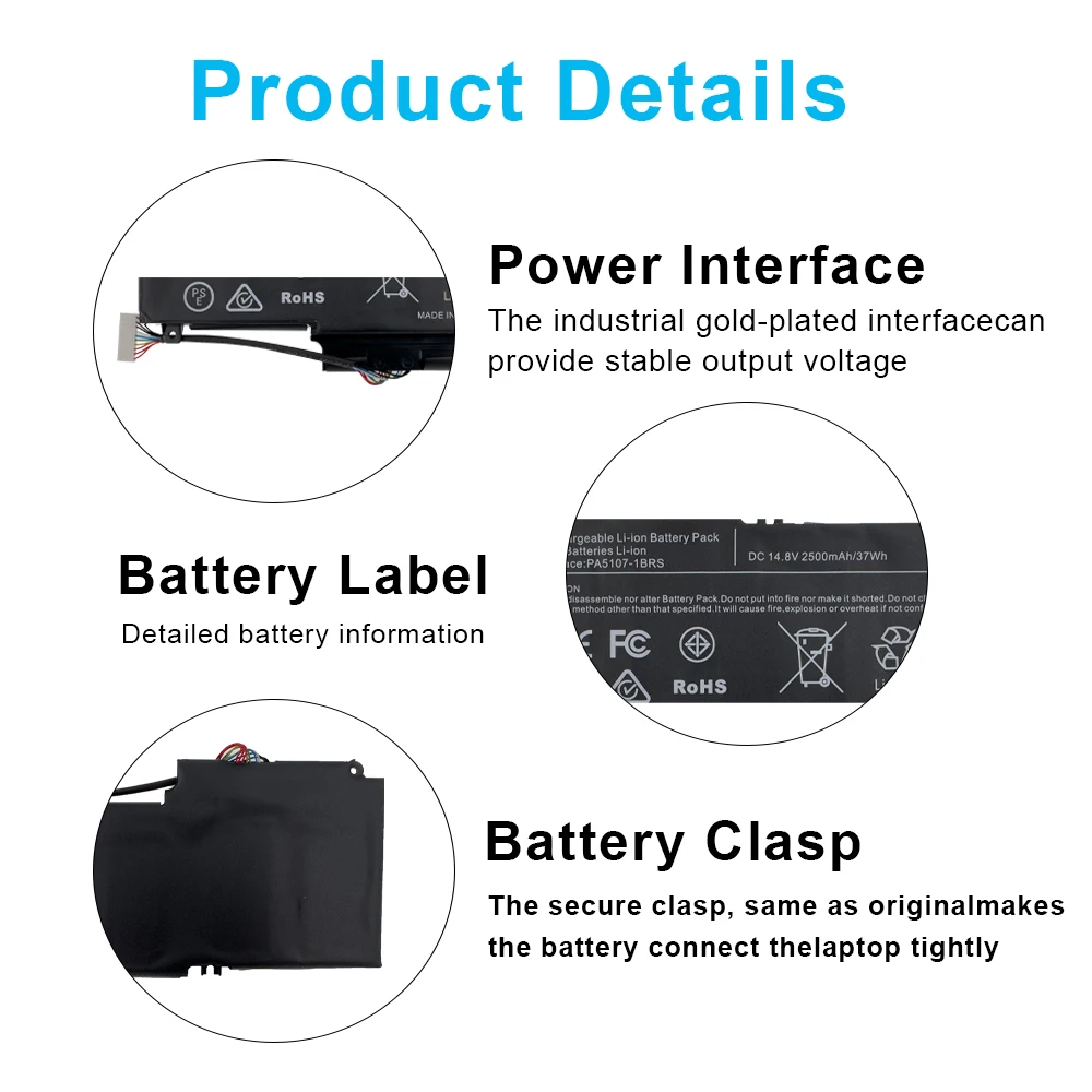 New LaptopBattery PA5107U-1BRS For Toshiba Satellite L45 L45D P55 P55t S55 S55t Series P55-A5200 P55-A5312 P55T-A5116 P55T-A5118