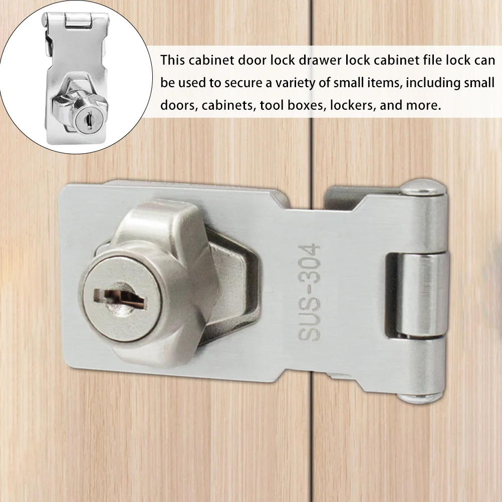 Arquivo de fechadura de porta de armário (com placa 25 polegadas (brilhante)) Fechadura de ferrolho com chave de vitrine resistente e segura para mesa