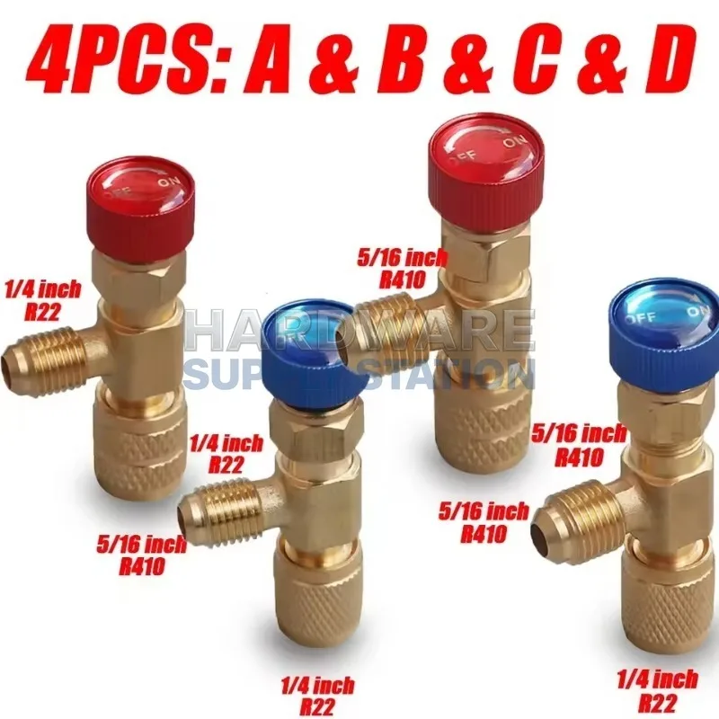 

Адаптер для заправки хладагентов R410A/R22, герметичный, с защитой от замерзания, ручной предохранительный клапан для заправки фреоном, специальный аксессуар