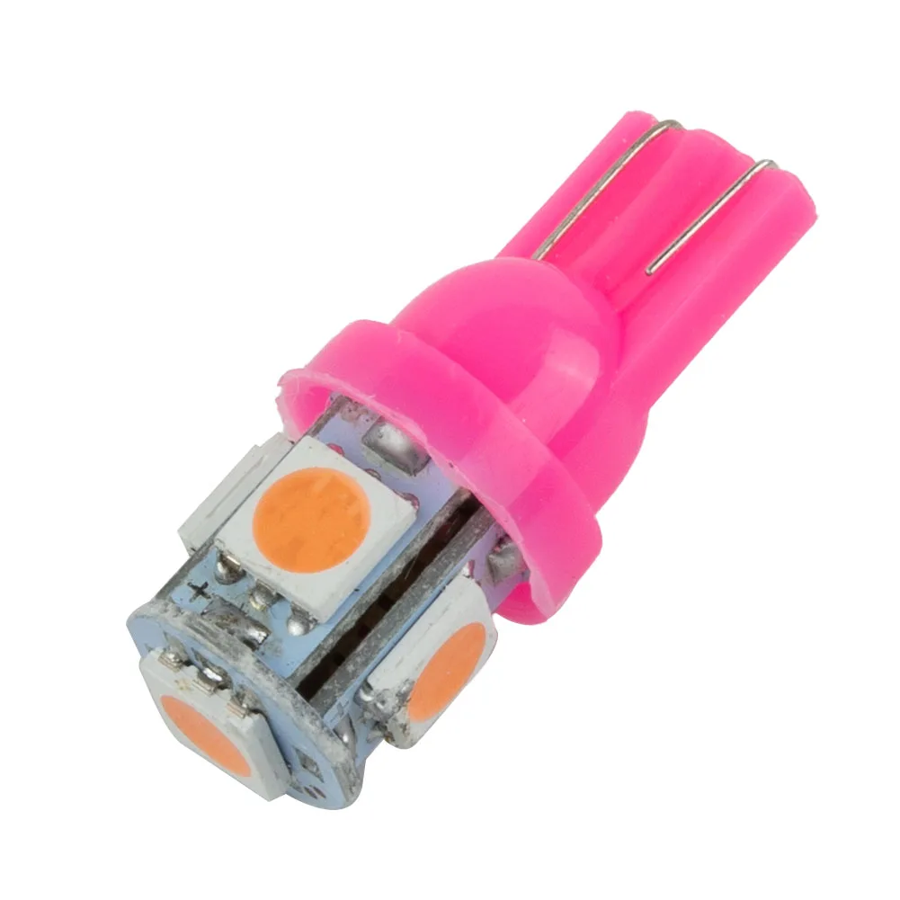 10pcs Bulbs Car Lights LED Pink Car Wedge Tail Side Lights Lamp Bulb T10 194 168 5050 for smd for durable Hot Sale Brand New