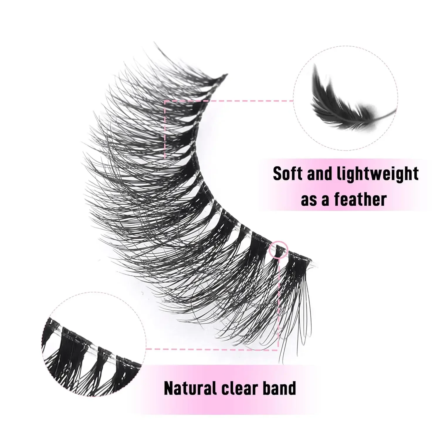 Ciglia finte Cat Eye - Set da 5/10/20 paia, drammatiche e voluminose per feste, matrimoni e cosplay
