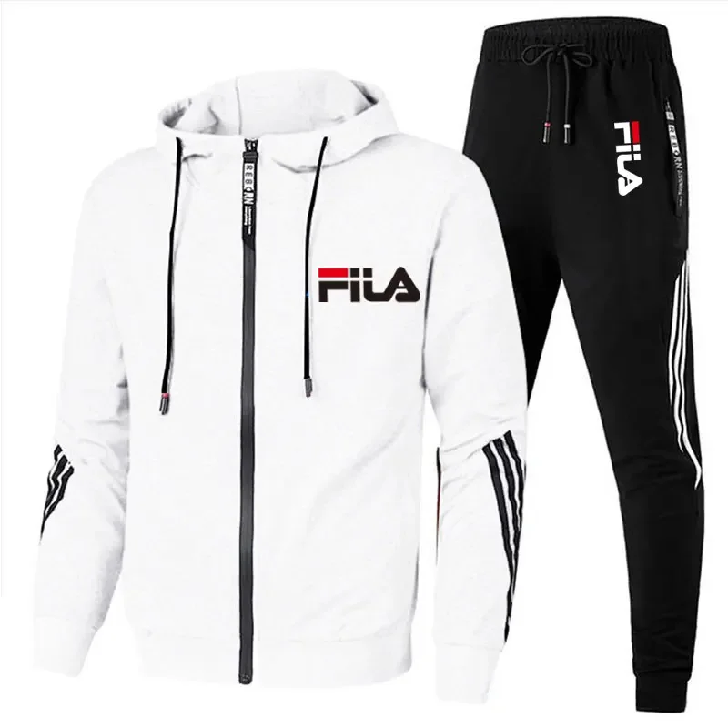 

Men's spring and autumn casual outdoor zipper jacket + sport pants two-piece jogging and fitness fashionable basketball suit set