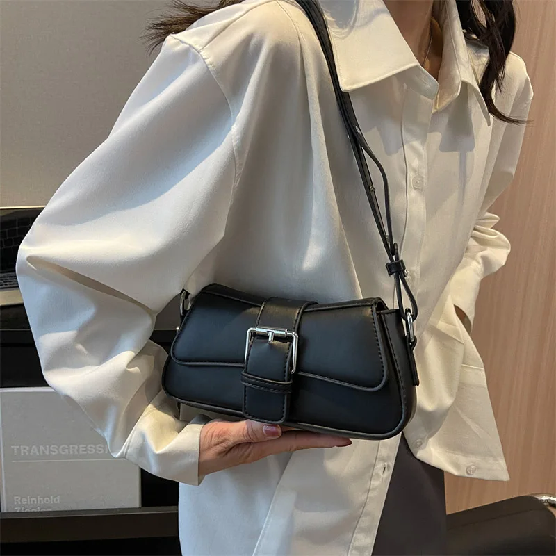 Solid color Leather Crossbody Bags For Women Luxury Brand Underarm Shoulder Bag Fashion Trend Women\'s Designer Handbag and Purse