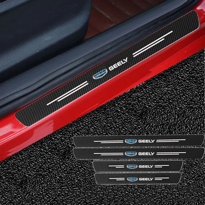 

For GEELY Coolray Tugella CK Atlas Aktie GC6 Vision X6 Emgrand X7 EC7 EC8 Boyue Haoyue car door Sill Carbon Fiber Stickers