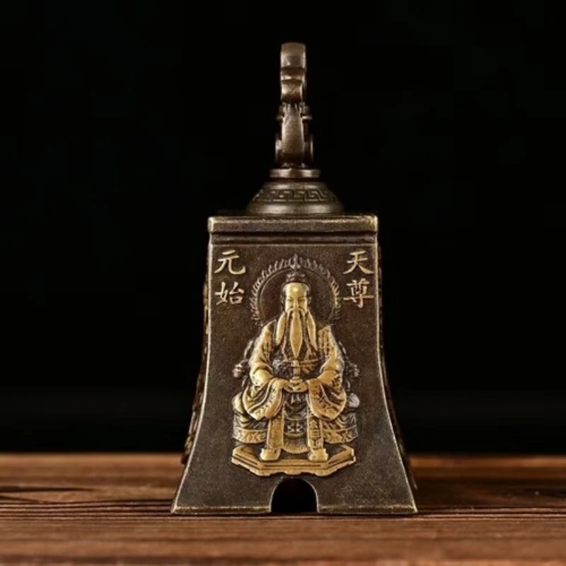4 "الطرد الأرواح الشريرة الطاوية الصينية القديمة Ziwei taboo ثلاثة تمثال جرس رنين واضح #3