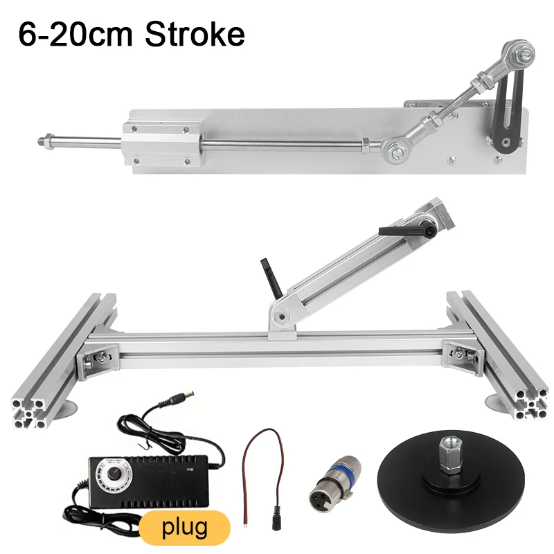 6cm-20cm slagverstelbare telescopische lineaire actuator met beugel 3XLR-connector Zuignap Vermogen 130RPM/230RPM 110V-240V