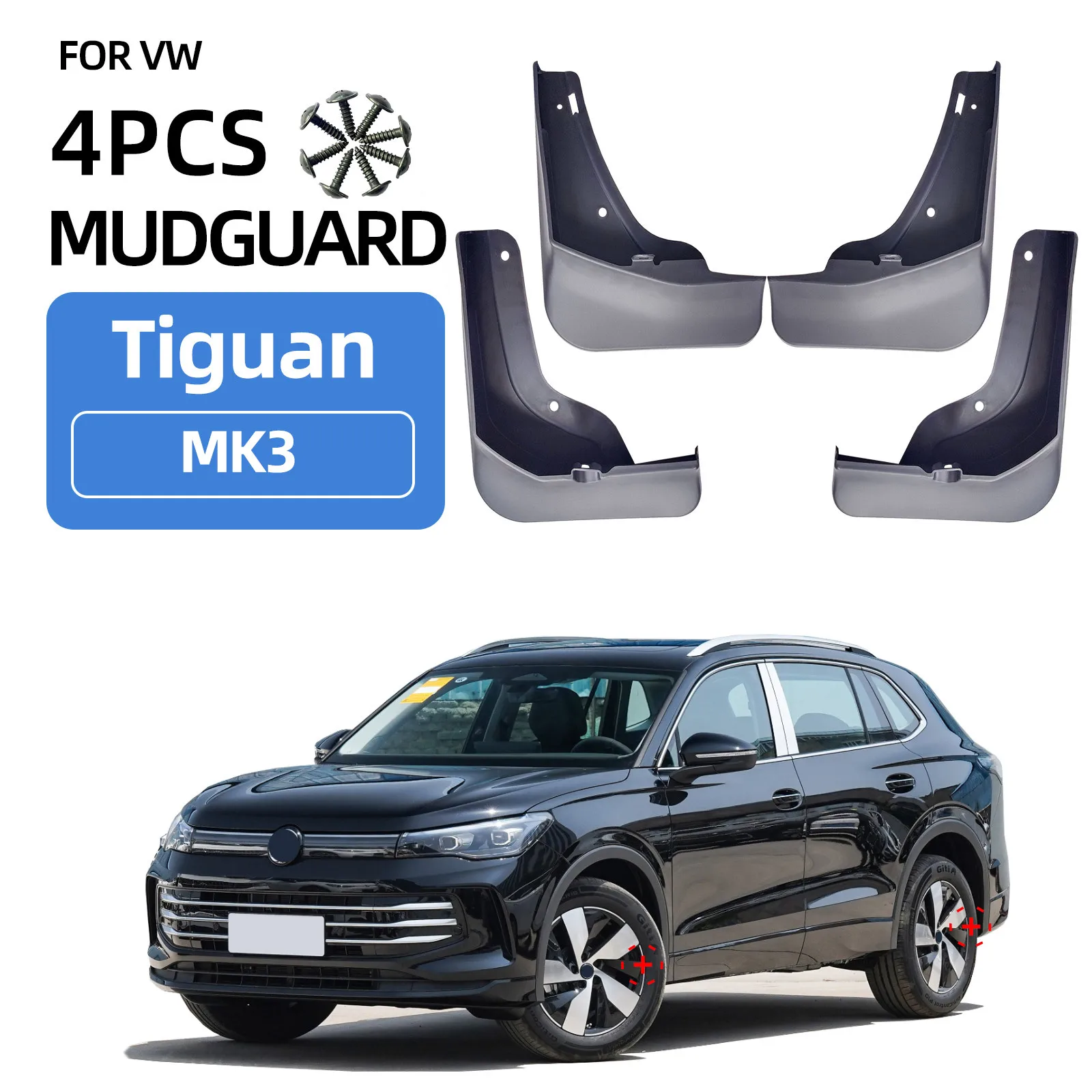 For VW Tiguan MK3 Regular Edition Mud Flaps Splash Guards For VW Tiguan MK3 Mudguards 4pcs 2014-2018