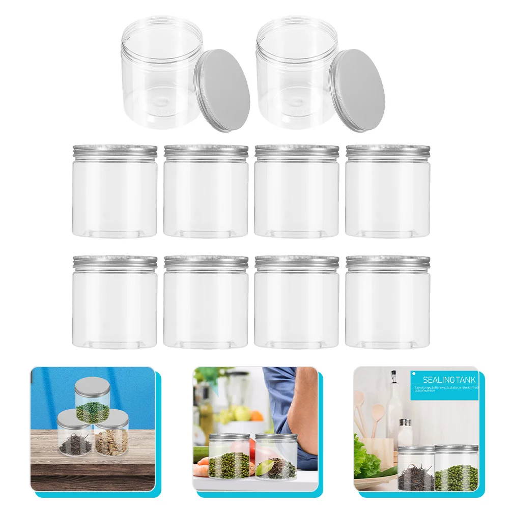 

10 Pcs Containers with Lids Airtight for Food Storage Jar Cookie Jars