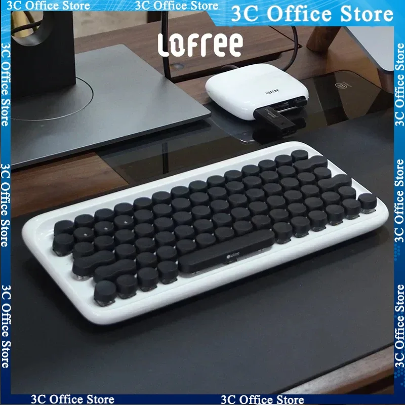 Lofree Eh112s Dot Bluetooth Mechanical Keyboard Wireless White Keyboard Office Laptop Ipad Tablet Dual-use Keyboard