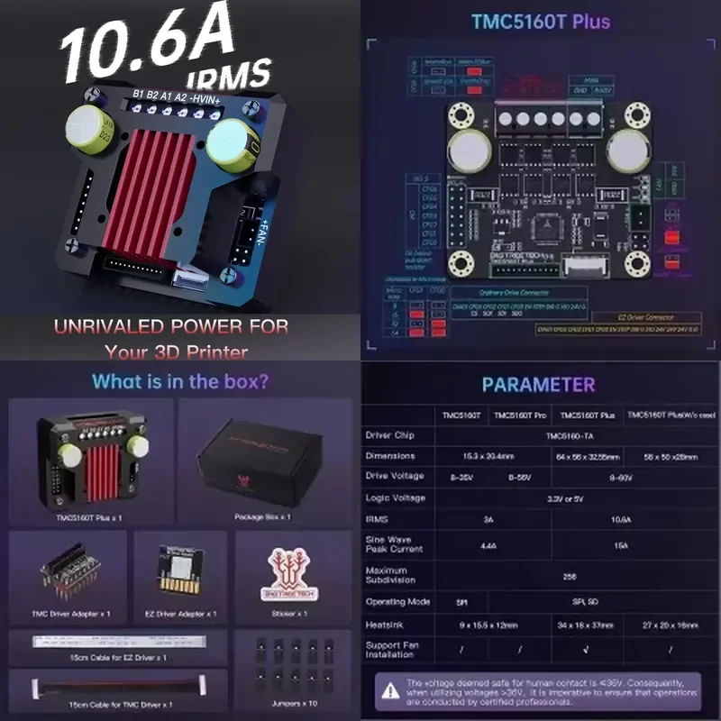Brand For BIGTREETECH TMC5160T Plus V1.0 Stepper Motor Driver / High Power Driver for Marlin Klipper RRF 3D Printer