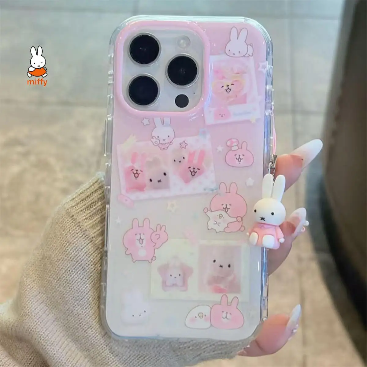 

Чехол для мобильного телефона Miffy Kawaii с рисунком, милый чехол для телефона, подходит для iPhone16 Pro promax15/14/13promax