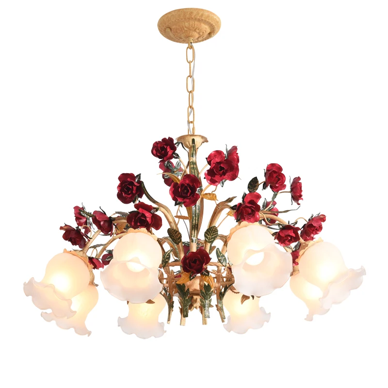 الريف الأمريكي ديكور المنزل غرفة المعيشة غرفة نوم قلادة LED ضوء غرفة الطعام دراسة حديقة الزجاج مصباح تركيبة إضاءة #5