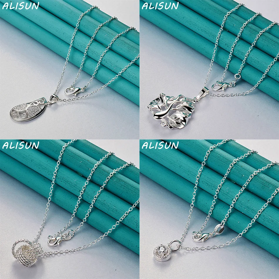 

ALISUN 40-75cm 925 Sterling Silver Design Pendant Necklace For Women Men Charm Trend Birthday Gifts Fashion Party Fine Jewelry