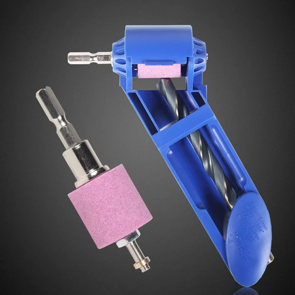 Efficient Drill Bit Sharpener with Corundum Wheel for 2 to 125 Millimeter Drill Bits with Complete Accessory Kit