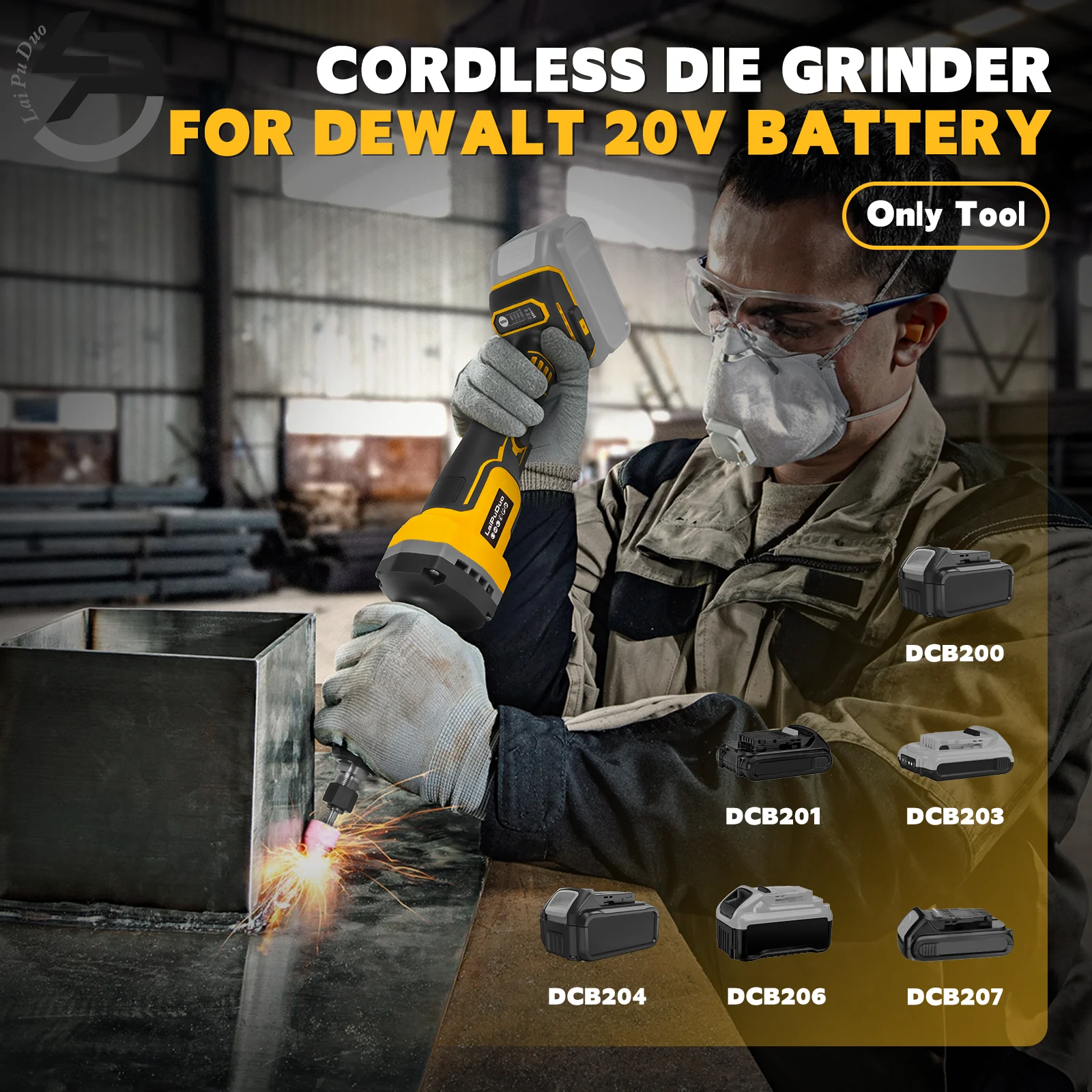Brushless Electric Die Grinder 4 Variable Speed Cordless Grinder Metal Grinding Polishing Deburring For Dewalt 20V Battery Pin