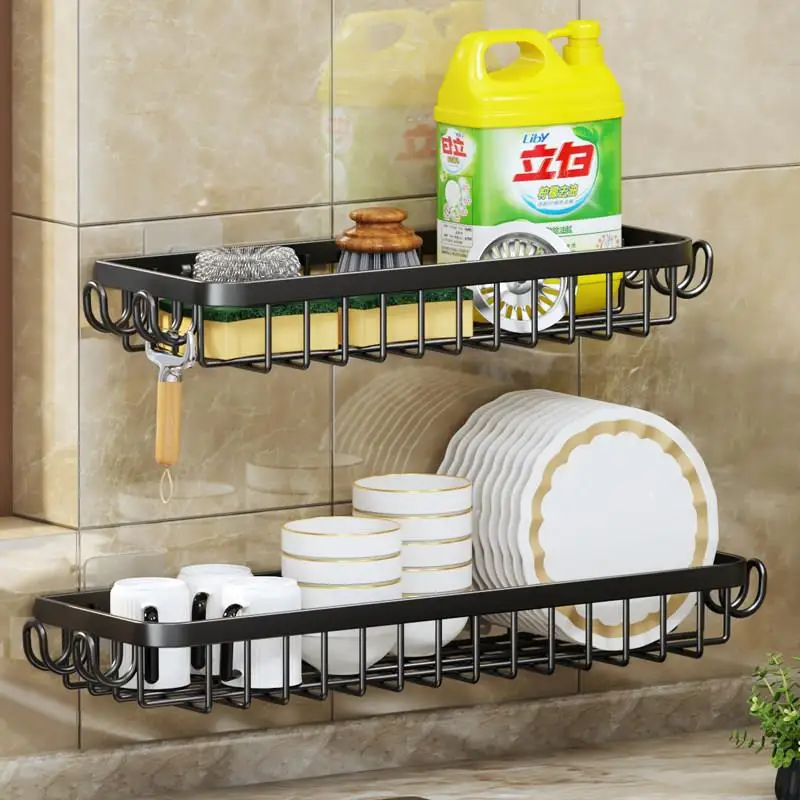 kitchen-sink-strainer-basket-drain-rack-multi-function-kitchen-storage-shelf-dishcloth-holder-faucet-mounted-utensils