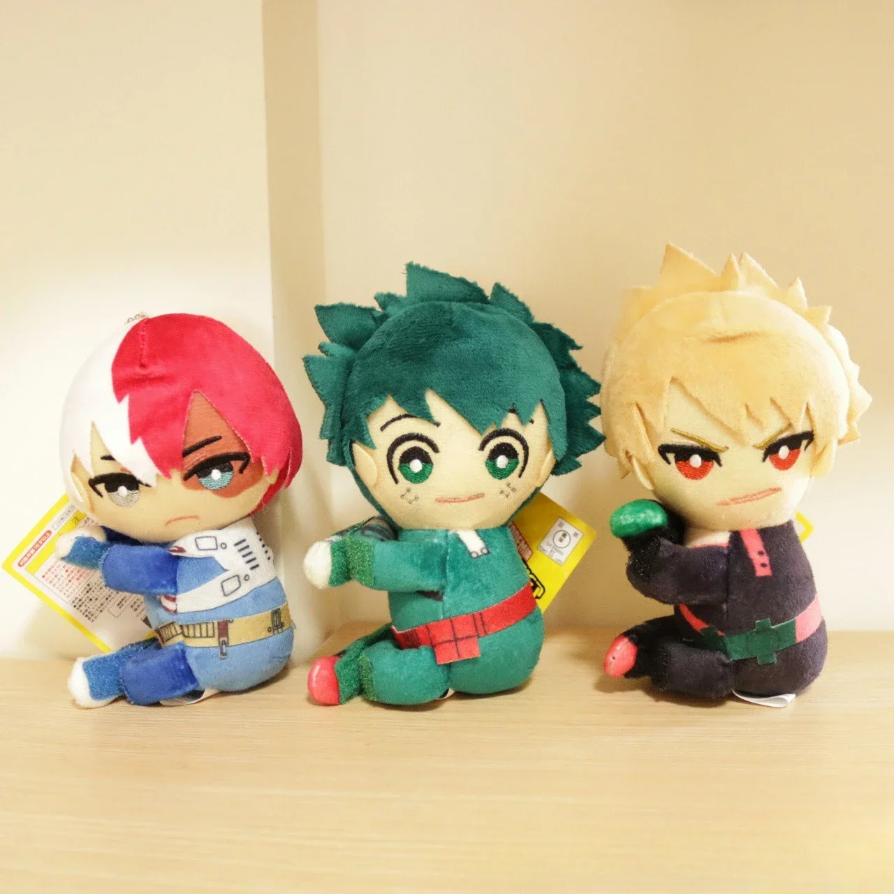 

12cm Anime Midoriya Izuku Bakugou Katsuki Soft Stuffed Plush Toys Hobbies Exquisite Kawaii Schoolbag Decoration Presents Friends