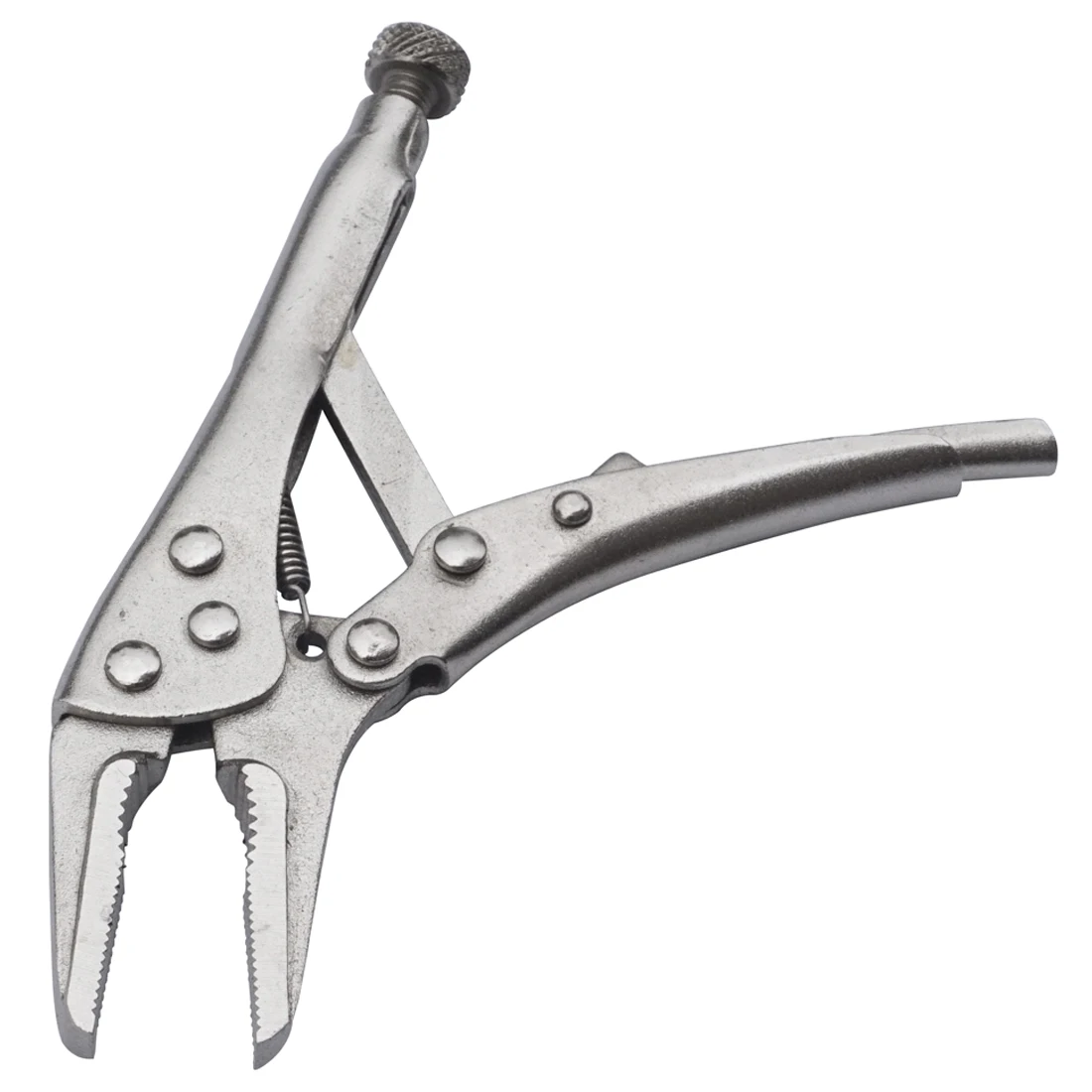 3Pcs Mini Vise Locking Pliers Set 4in. Curved Jaw and 5in. Long Nose and 5 in. C Clamp Assorted Locking Welding Clamp