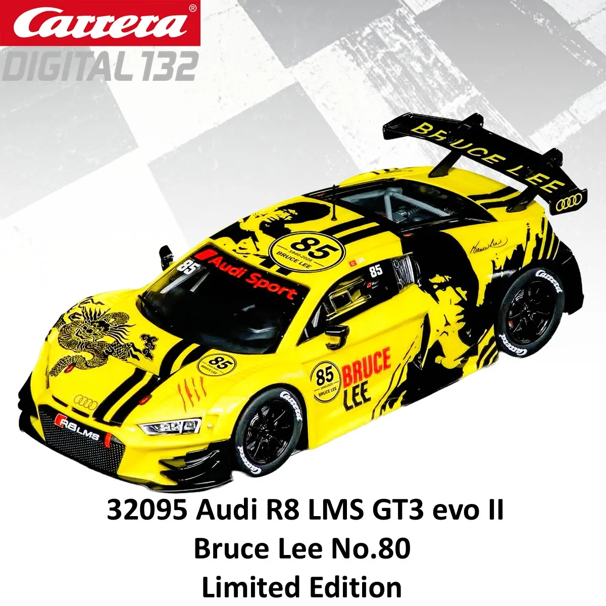 Carrera Slot Car Digital132/124 Audi R8 LMS GT3 evo II Bruce Lee No.80 إصدار محدود 32095/24002/Evolution 27845 China Special