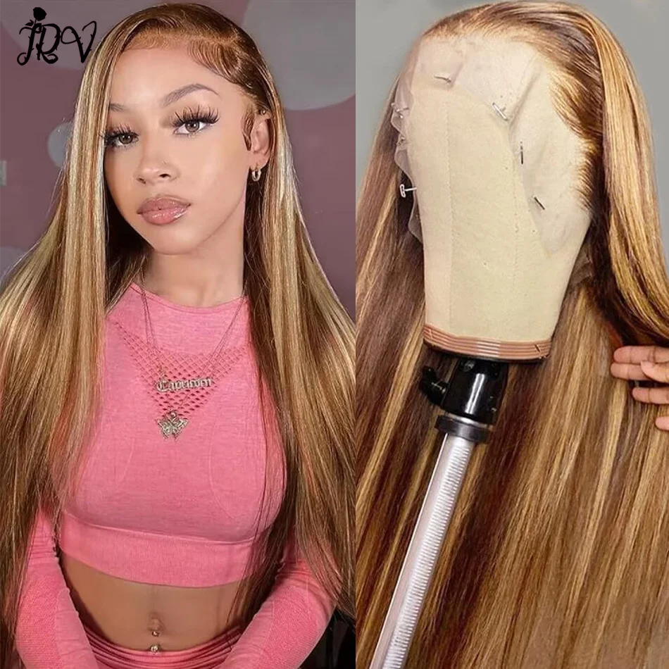 13x4 Hd Transparent Lace Front Human Hair Wigs Human Hair For Black Women Straight 613 4/27 Brazilian Lace Frontal Wigs