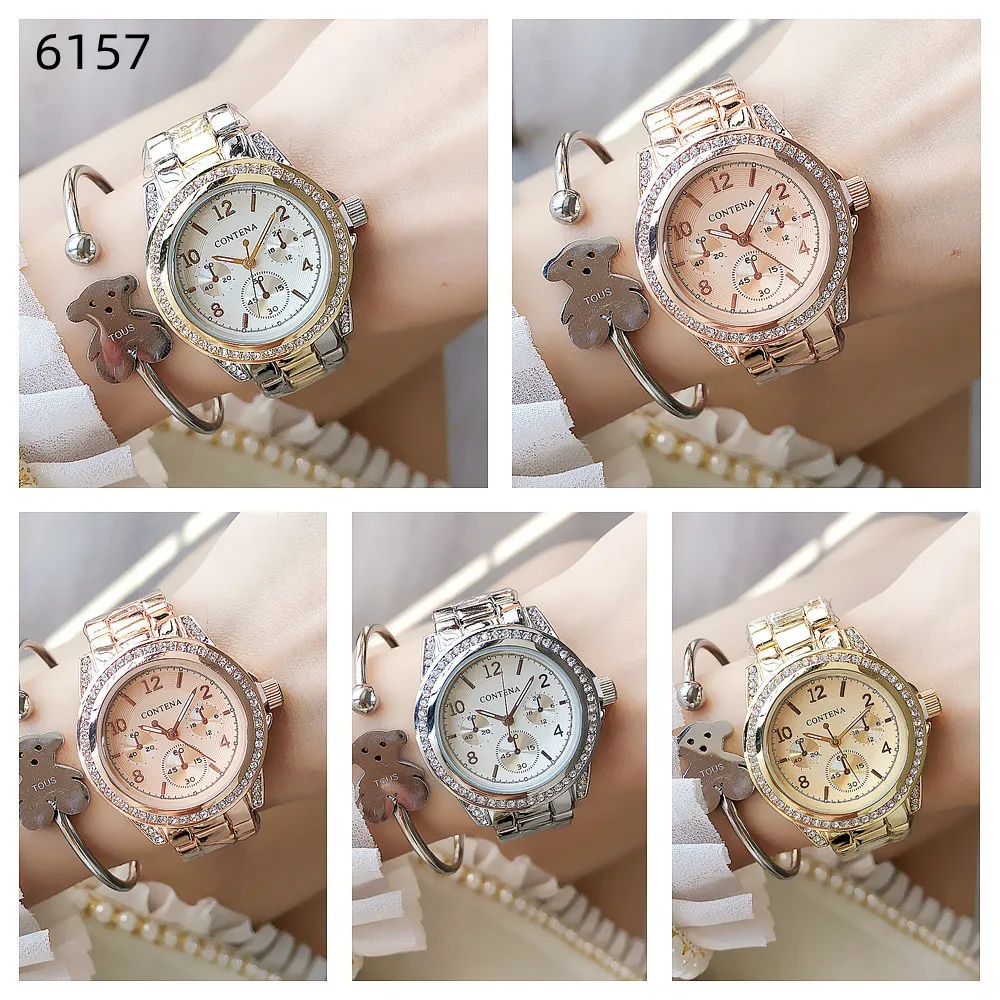 Luxury Rhinestone Watch Women Fashion Brand Stainless Steel Quartz Wristwatch Simple Dress Ladies Watch Female Clock Reloj Mujer