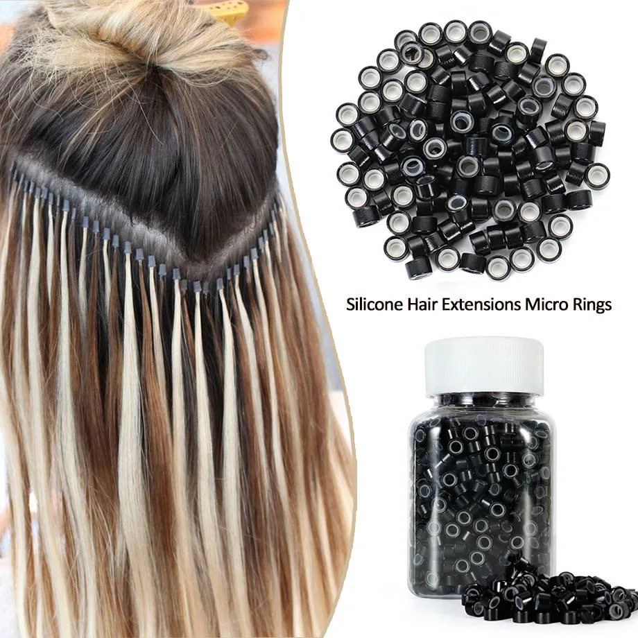 Siliconen Micro Ring Hair Extensions Micro Ringen Kralen Extensie Kralen Micro Ring Siliconen Haarverlenging Accessoires Tool