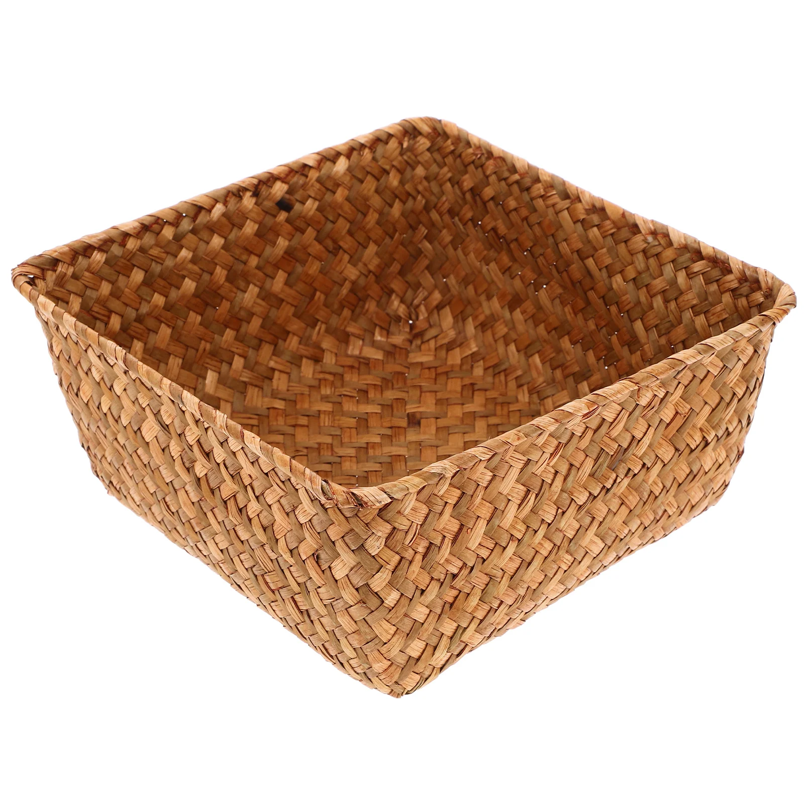 

Seagrass Storage Basket Large Capacity Natural Woven Kitchen Garlic Organizer Decorative Sundry Box Orange Household Storage Box