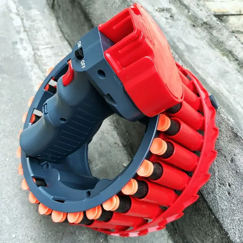 1PCS NEW Plastic Electric Soft Bullet Gun Continuous Firing Pistol EVA Gatling Gun Toys Creative Gifts For Men